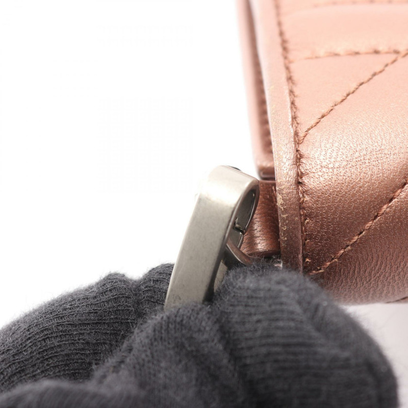 PRADA NAPPA IMPUNTURE 鏈條肩背斜背包 1BP013 皮革 粉紅色 二手-10