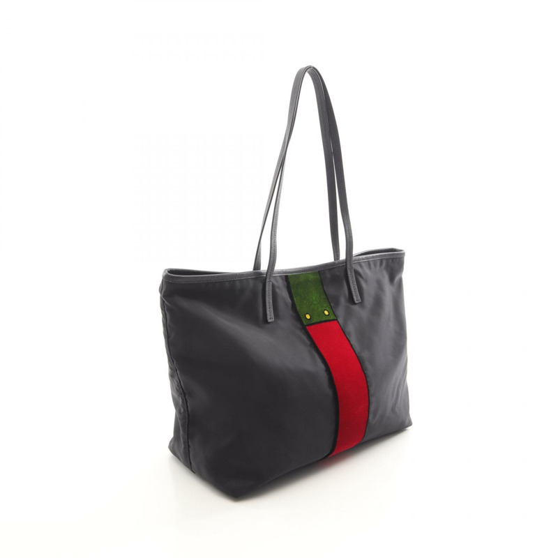PRADA Cahier Trompe-l'oeil 托特包 單肩包 尼龍 Saffiano 皮革 黑色 二手-1