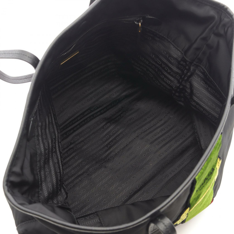 PRADA Cahier Trompe-l'oeil 托特包 單肩包 尼龍 Saffiano 皮革 黑色 二手-2