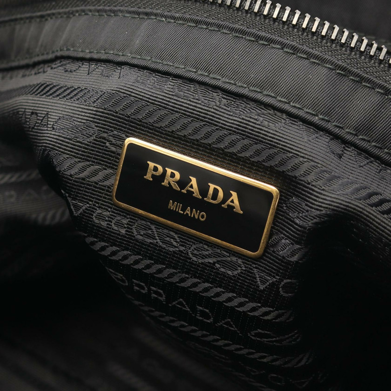 PRADA Cahier Trompe-l'oeil 托特包 單肩包 尼龍 Saffiano 皮革 黑色 二手-3