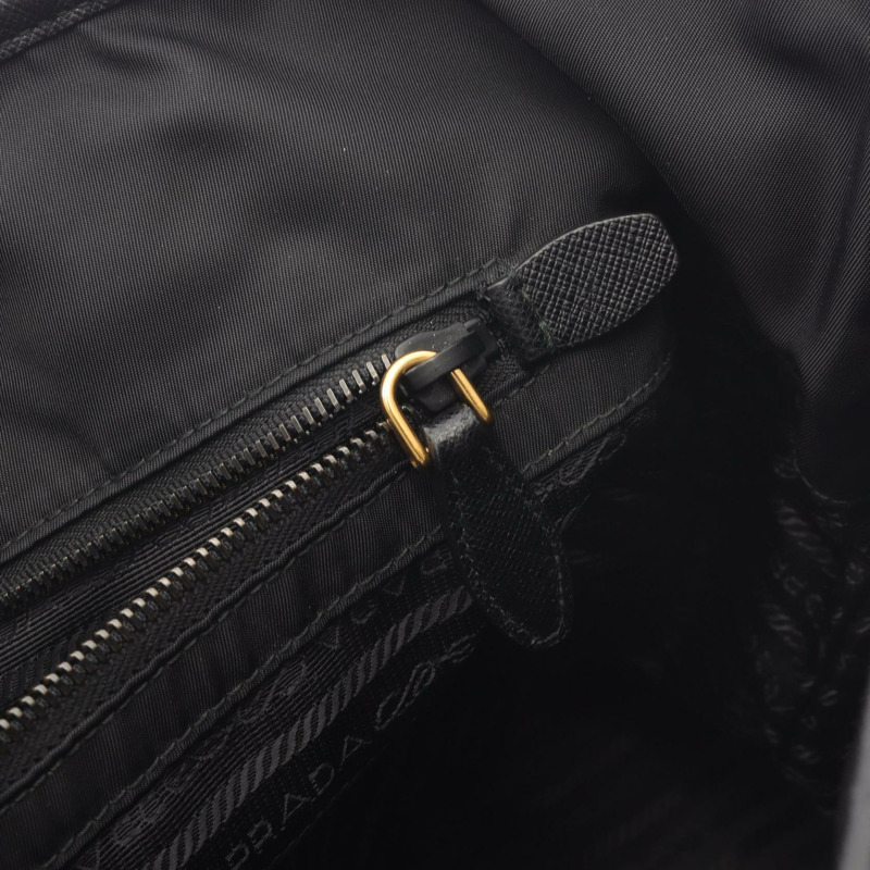 PRADA Cahier Trompe-l'oeil 托特包 單肩包 尼龍 Saffiano 皮革 黑色 二手-6