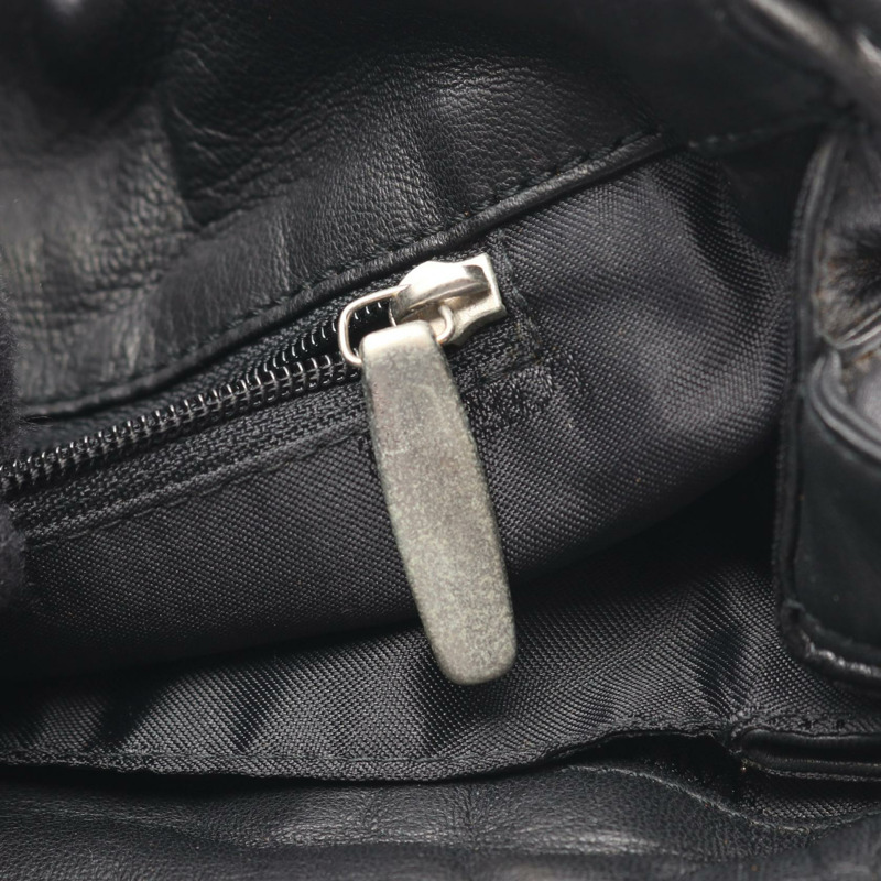 LOEWE Flamenco 單肩包 390.82.008 黑色皮革 二手 女士-4