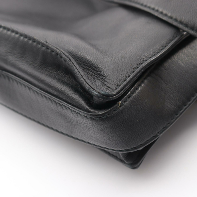 LOEWE Flamenco 單肩包 390.82.008 黑色皮革 二手 女士-9