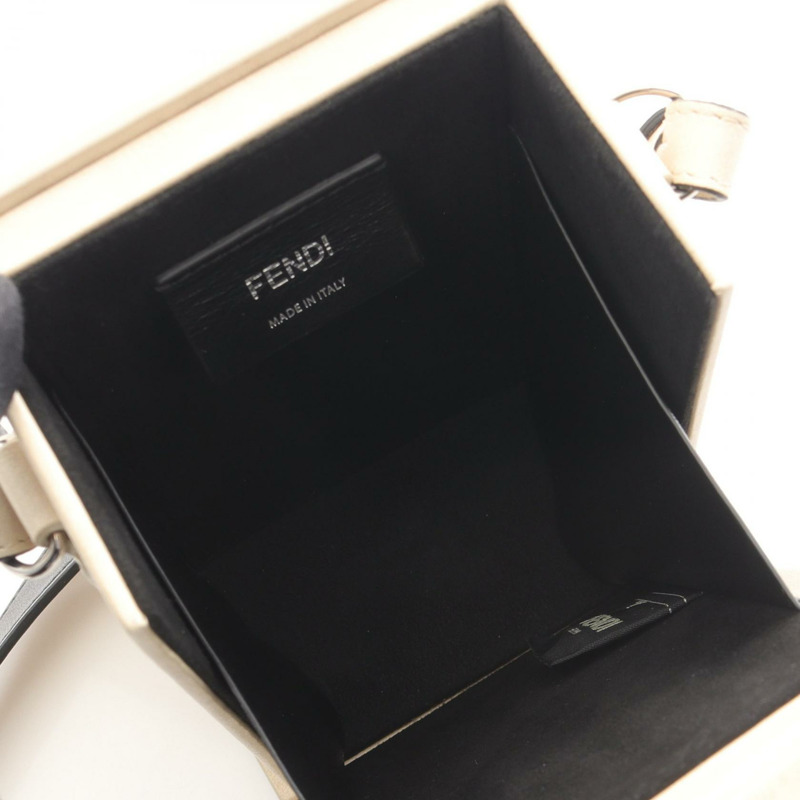 FENDI Box 斜背包單肩包 7VA519 皮革 米色 二手 男女通用-2