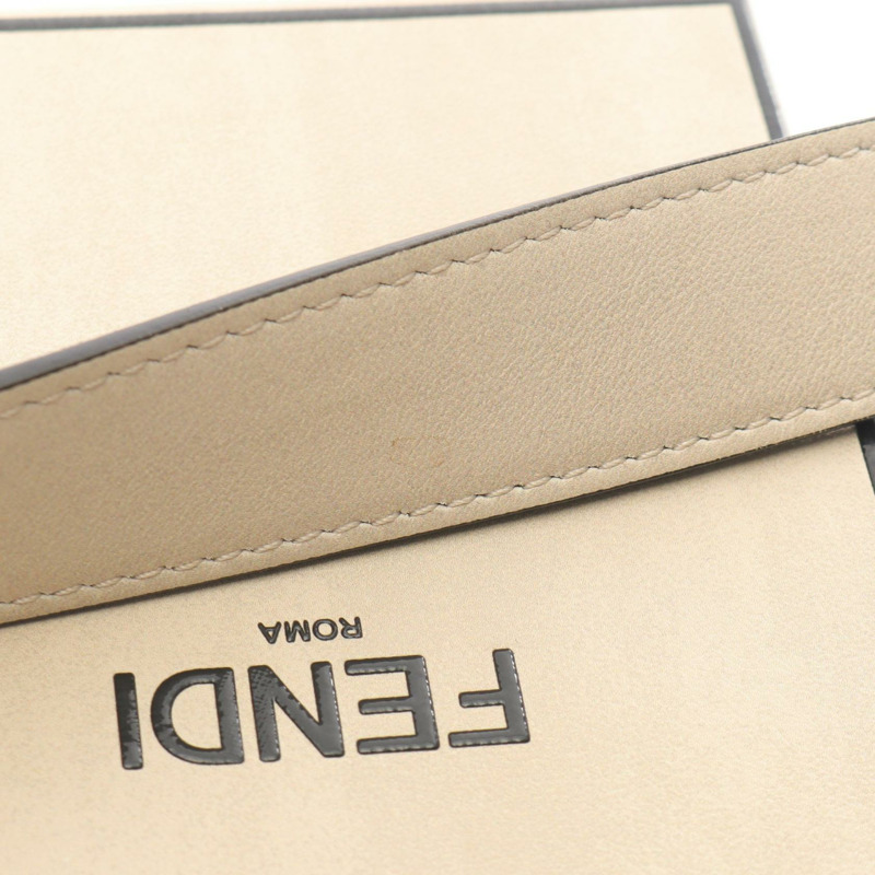 FENDI Box 斜背包單肩包 7VA519 皮革 米色 二手 男女通用-5