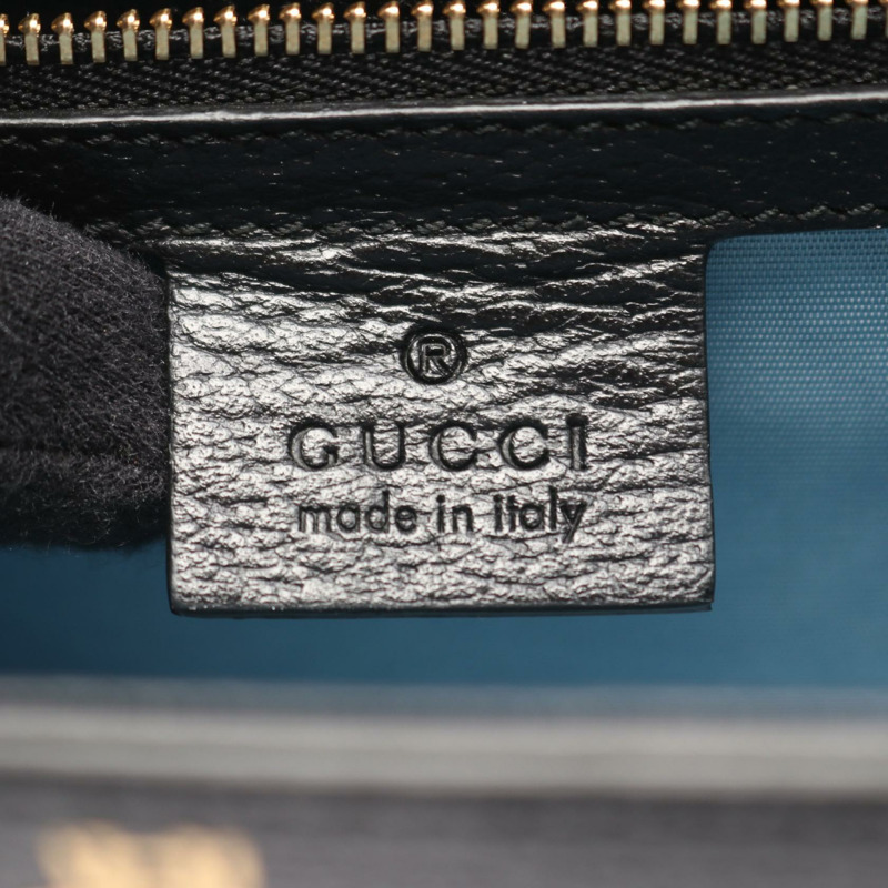 GUCCI Sylvie Shelley Line Bee Star 單肩斜背包 524405 黑色皮革-3