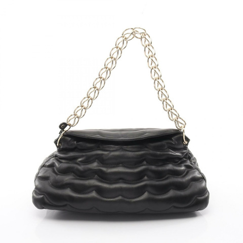 Chloe JUANA 中型鏈條單肩手提包 CHC21WS275F55001 黑色皮革 二手