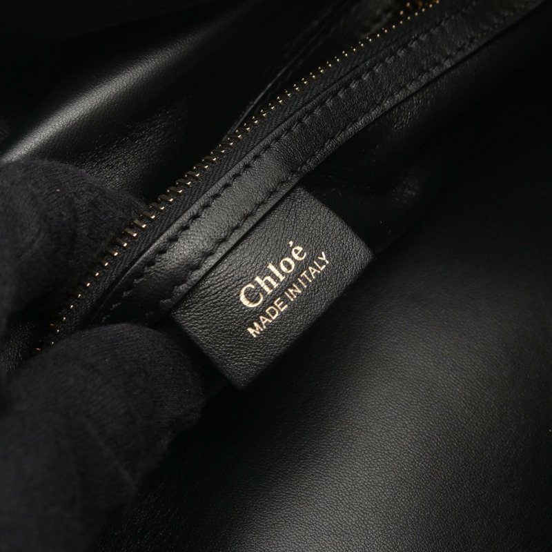 Chloe JUANA 中型鏈條單肩手提包 CHC21WS275F55001 黑色皮革 二手-3