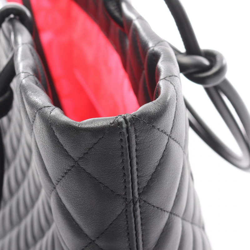 香奈兒 Cambon 系列大單肩托特包，羊皮黑色，二手女款-9