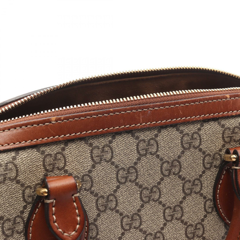 GUCCI GG Supreme 單肩手提包 409529 帆布皮革 米棕色 二手 女士-5