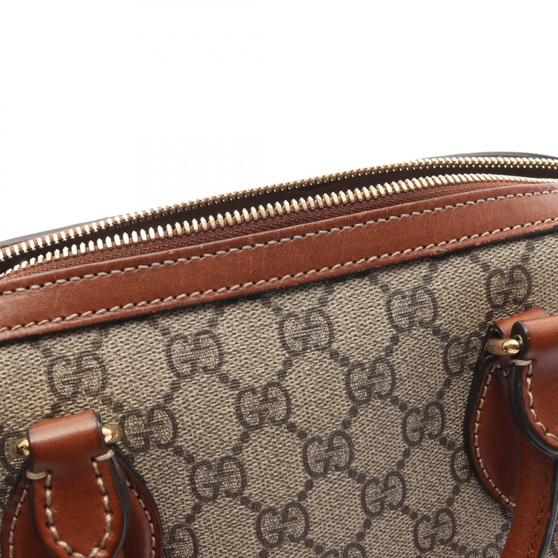 GUCCI GG Supreme 單肩手提包 409529 帆布皮革 米棕色 二手 女士-6