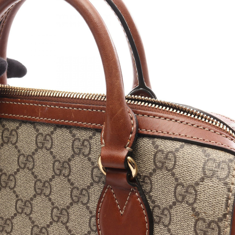 GUCCI GG Supreme 單肩手提包 409529 帆布皮革 米棕色 二手 女士-7