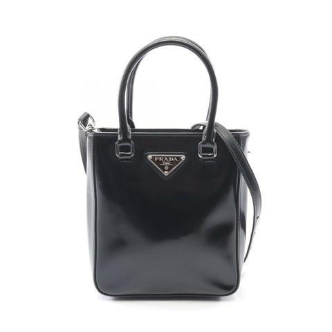 PRADA SPAZZOLATO 肩挎斜背包 黑色真皮 二手 女士