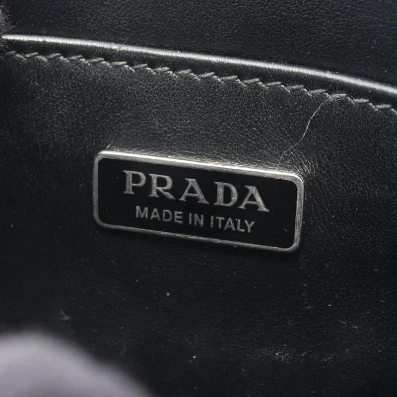 PRADA SPAZZOLATO 肩挎斜背包 黑色真皮 二手 女士-3