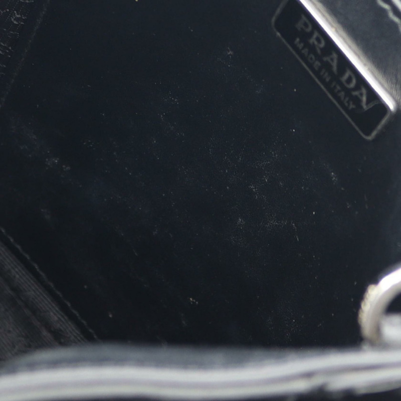 PRADA SPAZZOLATO 肩挎斜背包 黑色真皮 二手 女士-10