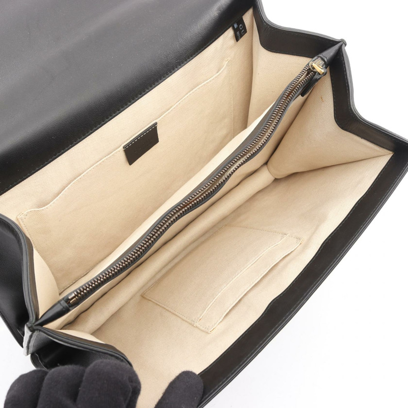 GUCCI 竹節狄俄尼索斯單肩手提包 421999 皮革 黑色 綠色 紅色 二手 女士-2