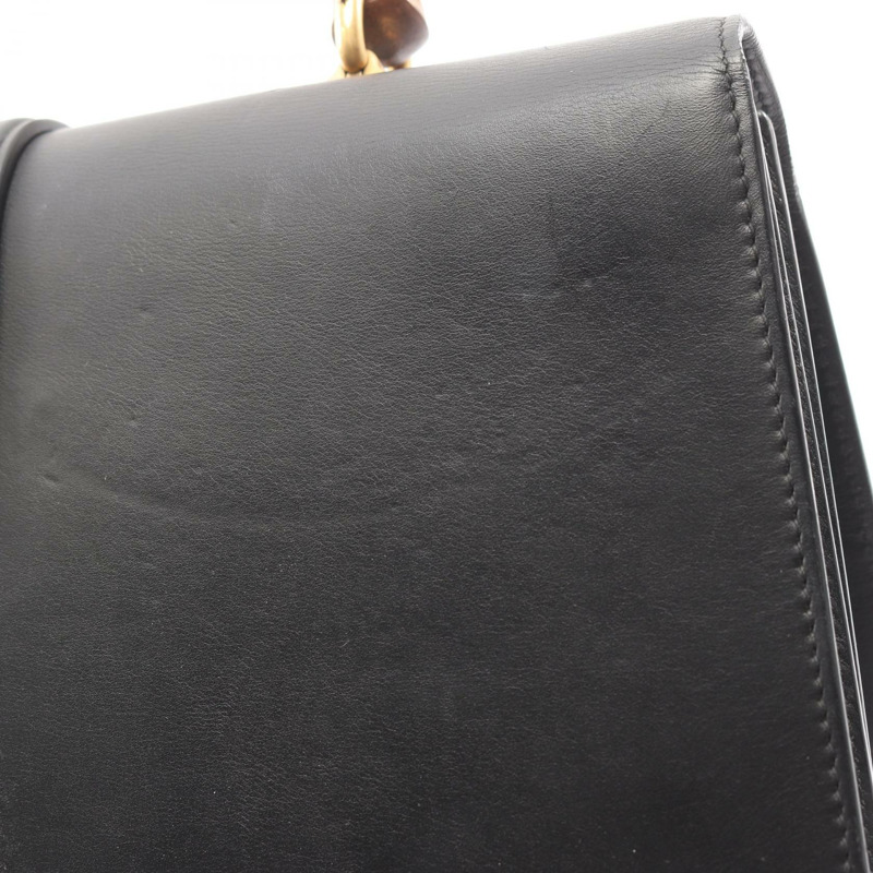 GUCCI 竹節狄俄尼索斯單肩手提包 421999 皮革 黑色 綠色 紅色 二手 女士-8