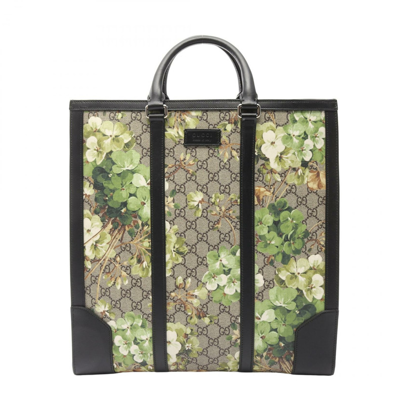 GUCCI GG Blooms 手提包 406387 帆布皮革 米色 綠色 黑色 二手 女士-0