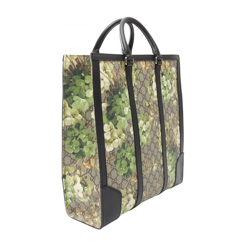 GUCCI GG Blooms 手提包 406387 帆布皮革 米色 綠色 黑色 二手 女士-1