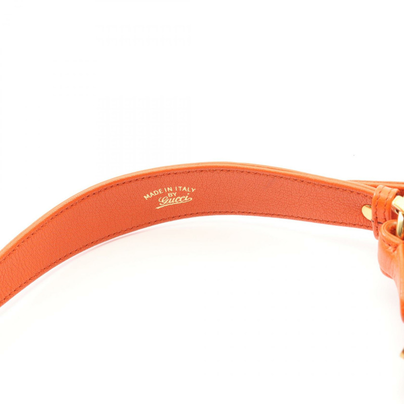 GUCCI Aphrodite 小號斜背包 731817 皮革 橘色 二手 女士-5