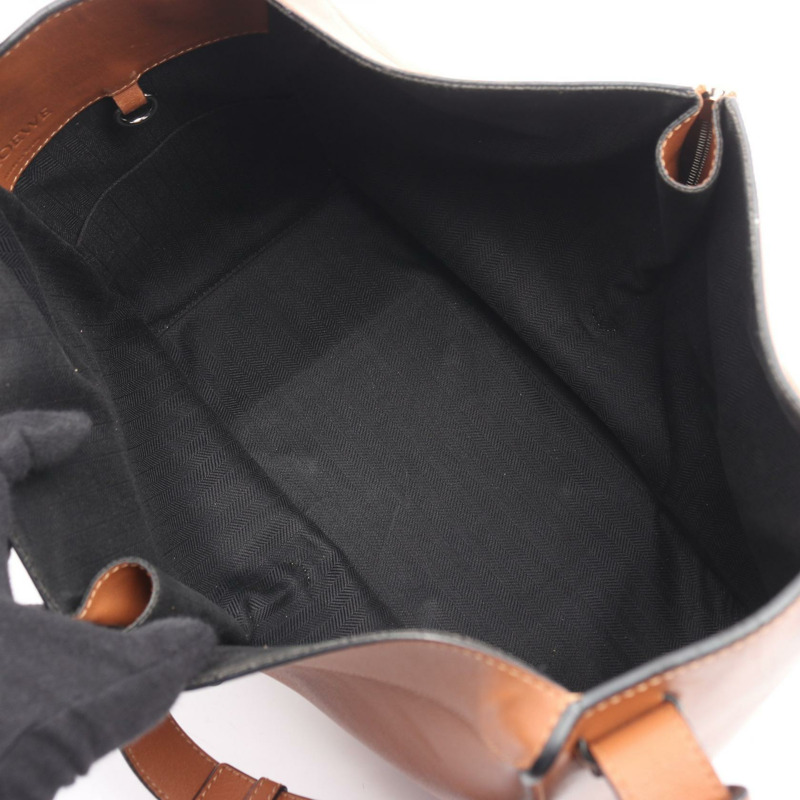 LOEWE Hammock 中型兩用單肩手提包 261806 棕色皮革 二手 女士-2