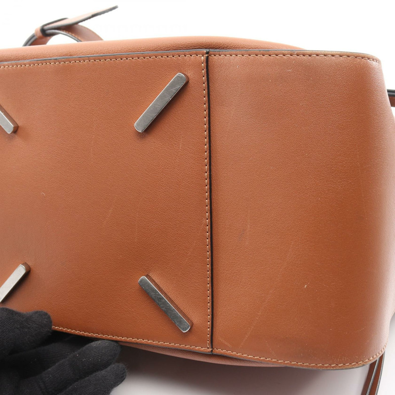 LOEWE Hammock 中型兩用單肩手提包 261806 棕色皮革 二手 女士-10