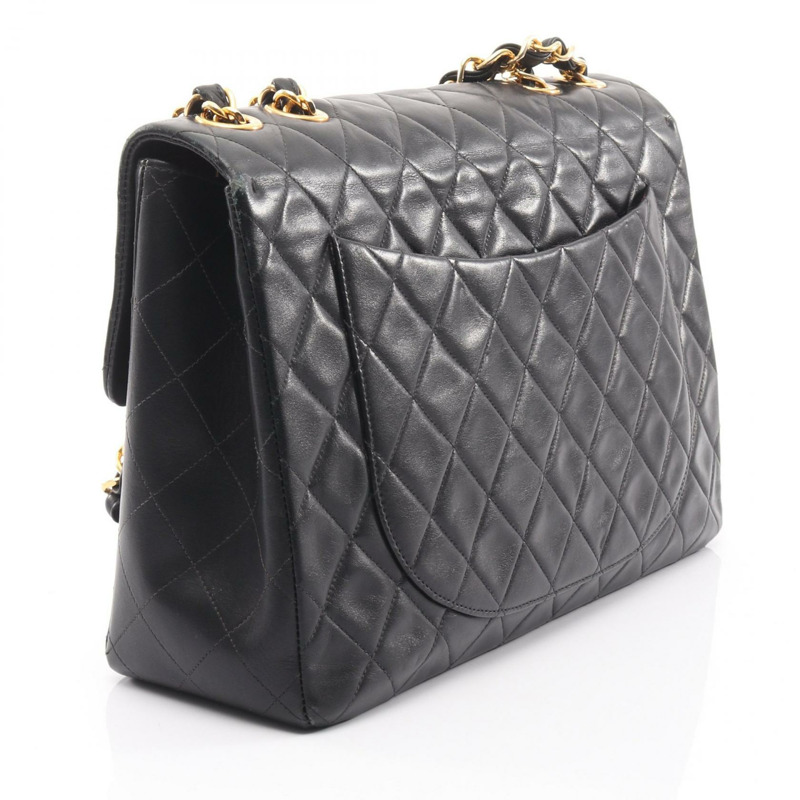 香奈兒 Jumbo Matelasse 34 鏈條肩背包 A01094 羊皮 黑色 GHW-1