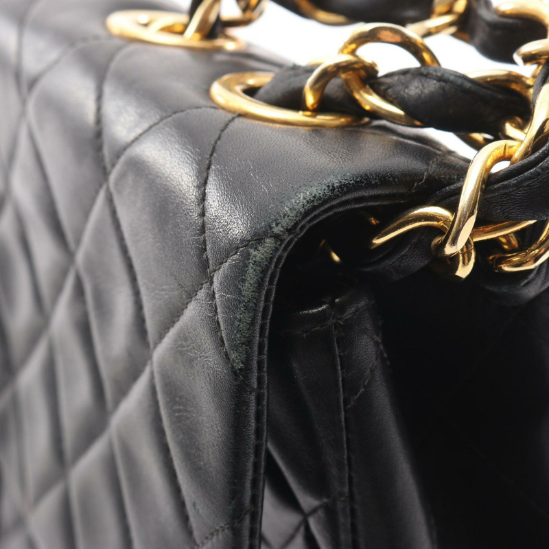 香奈兒 Jumbo Matelasse 34 鏈條肩背包 A01094 羊皮 黑色 GHW-12