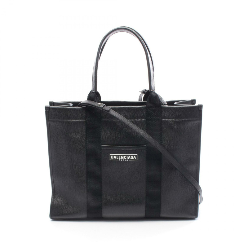 BALENCIAGA HARDWARE 手提單肩包 671400 黑色皮革 二手 女士 Logo-0