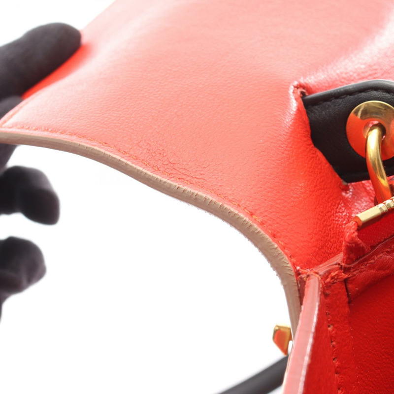 CELINE BELT BAG MINI 單肩手提包 176103 皮革 紅色 米色 黑色 二手 女士-4