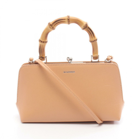 JIL SANDER GOJI MINI 竹節肩斜背包 皮革 米色 二手 女士