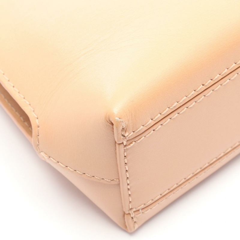 JIL SANDER GOJI MINI 竹節肩斜背包 皮革 米色 二手 女士-4