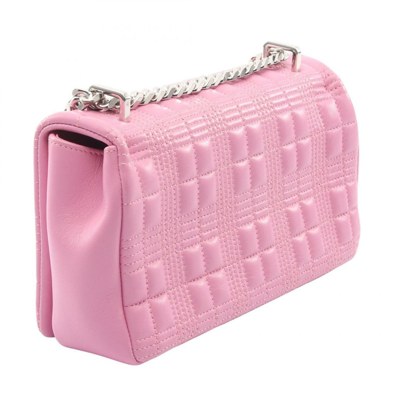 BURBERRY SM LORA 鏈條單肩斜背包 8045991 皮革 粉紅色 二手-1