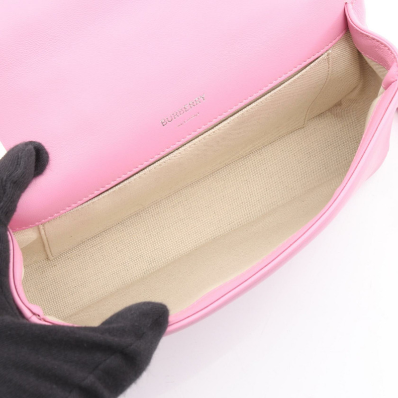 BURBERRY SM LORA 鏈條單肩斜背包 8045991 皮革 粉紅色 二手-2