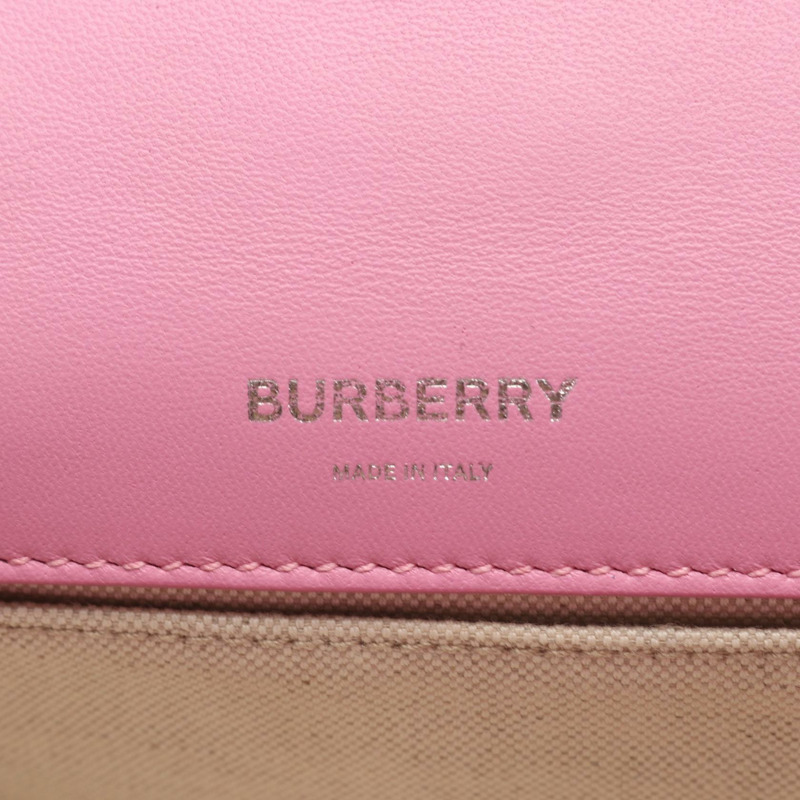 BURBERRY SM LORA 鏈條單肩斜背包 8045991 皮革 粉紅色 二手-3