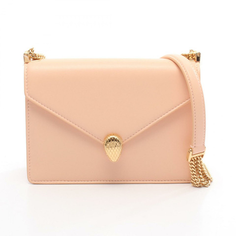 寶格麗 Serpenti Forever 鏈條單肩包，粉紅色皮革，二手女士