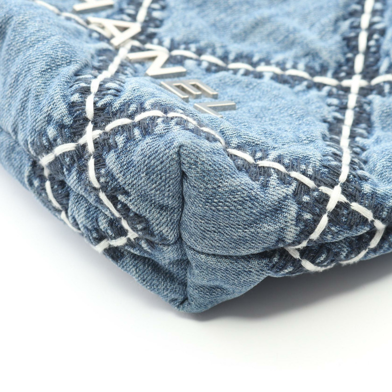 香奈兒 (CHANEL) 22 迷你鏈條單肩斜背包 AS3980 牛仔布皮革 SHW 二手-5