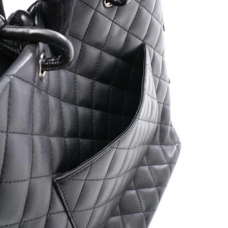 香奈兒 Cambon 系列中型托特包 A25167 皮革 黑白 SHW 二手女士-8