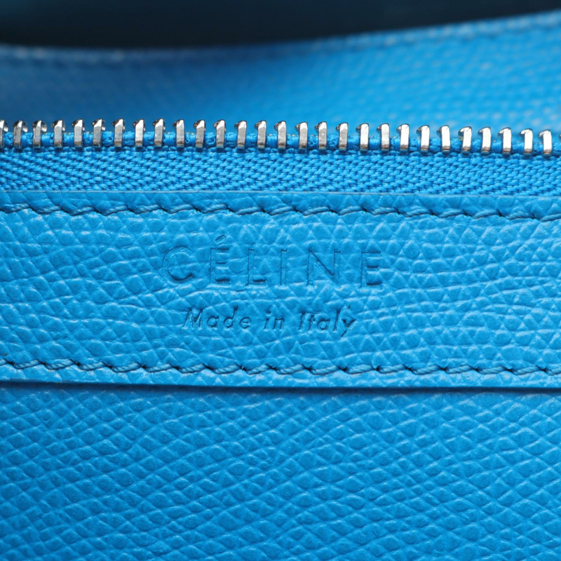 CELINE Vertical 小號 Cabas 兩用肩背手提包，皮革材質，藍色，二手女款-3