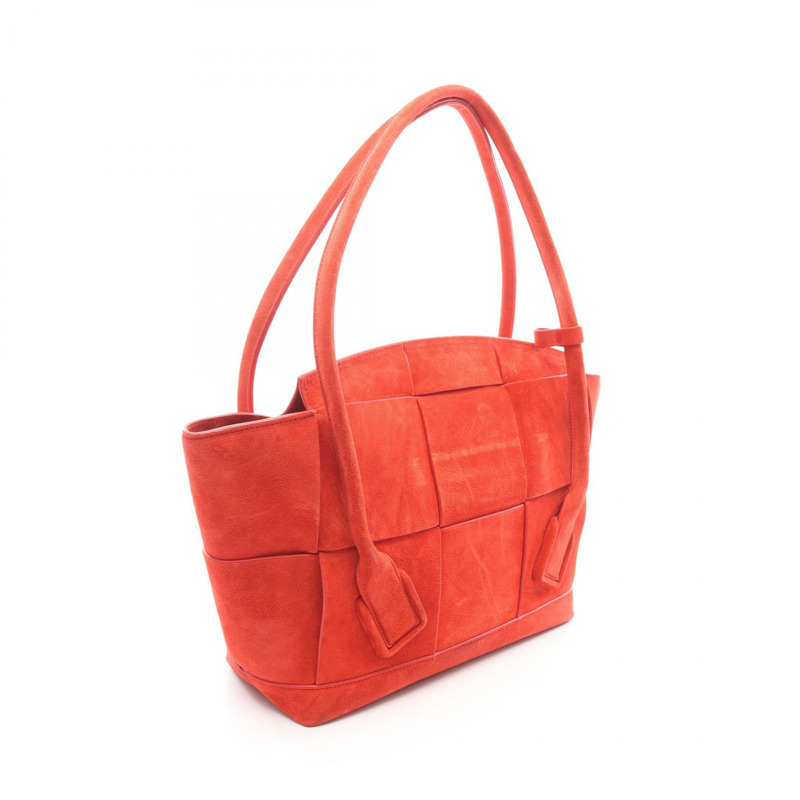 BOTTEGA VENETA Arco 48 Maxi Intrecciato 肩背包，紅色麂皮，二手女款-1
