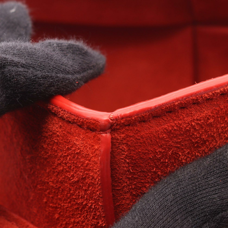 BOTTEGA VENETA Arco 48 Maxi Intrecciato 肩背包，紅色麂皮，二手女款-6