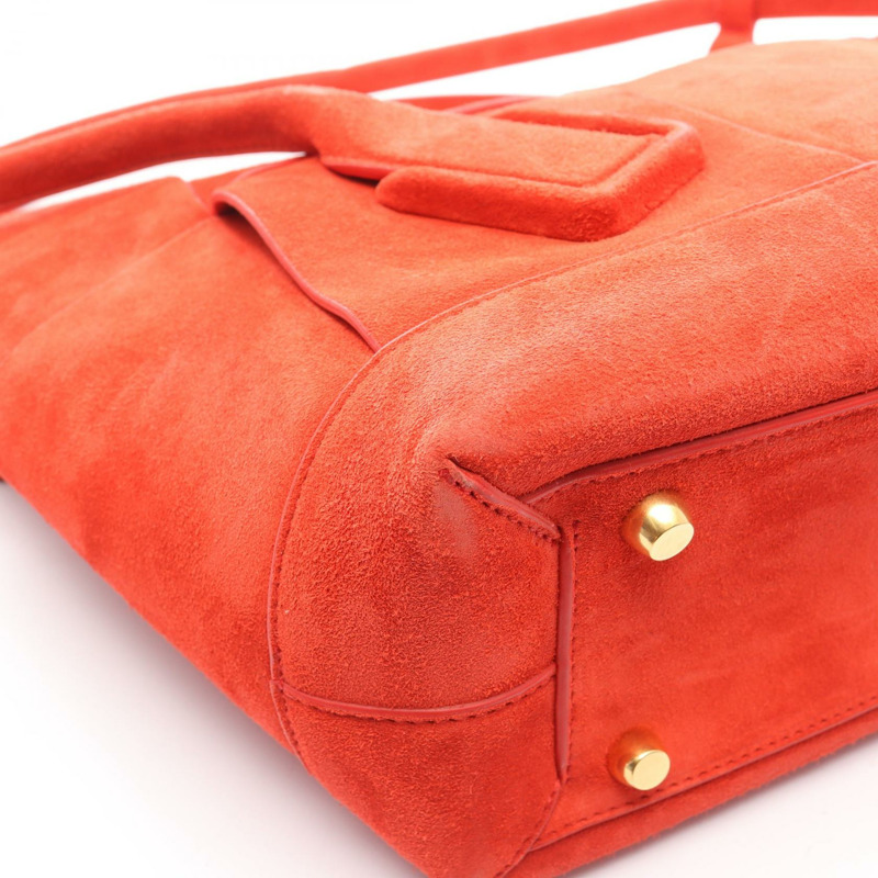 BOTTEGA VENETA Arco 48 Maxi Intrecciato 肩背包，紅色麂皮，二手女款-9