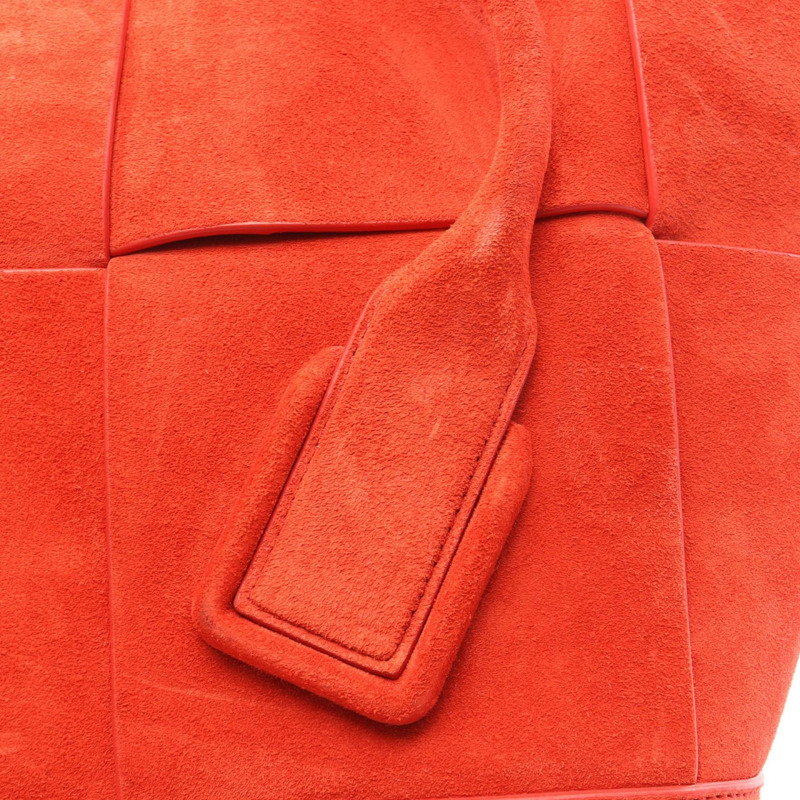 BOTTEGA VENETA Arco 48 Maxi Intrecciato 肩背包，紅色麂皮，二手女款-11