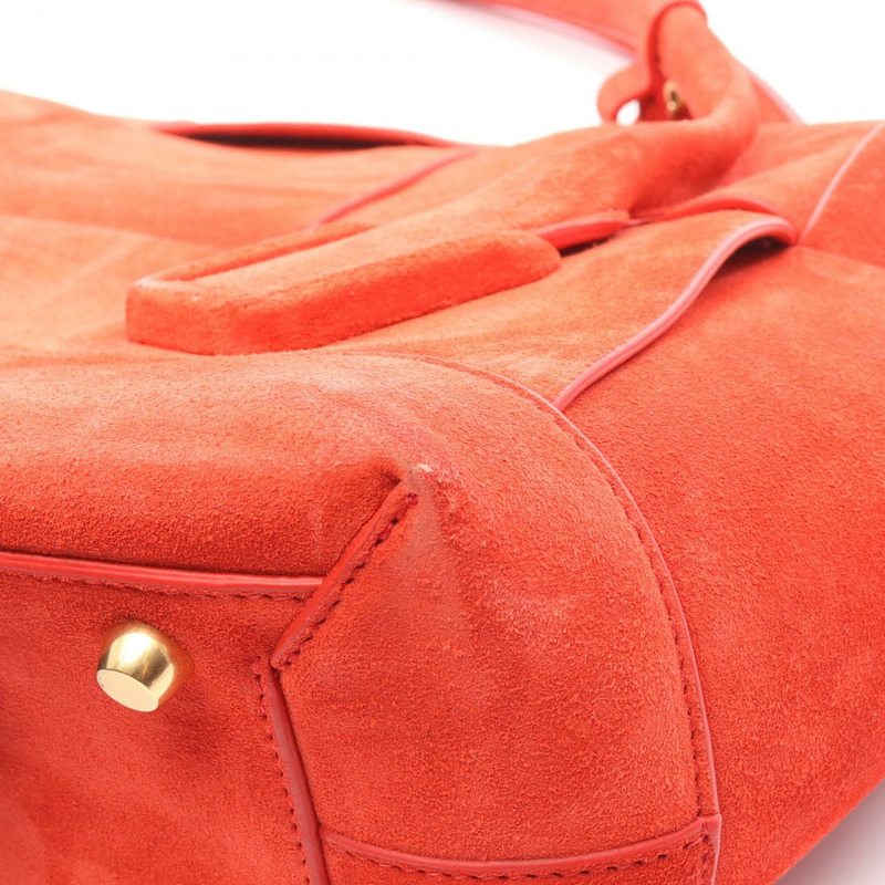 BOTTEGA VENETA Arco 48 Maxi Intrecciato 肩背包，紅色麂皮，二手女款-12