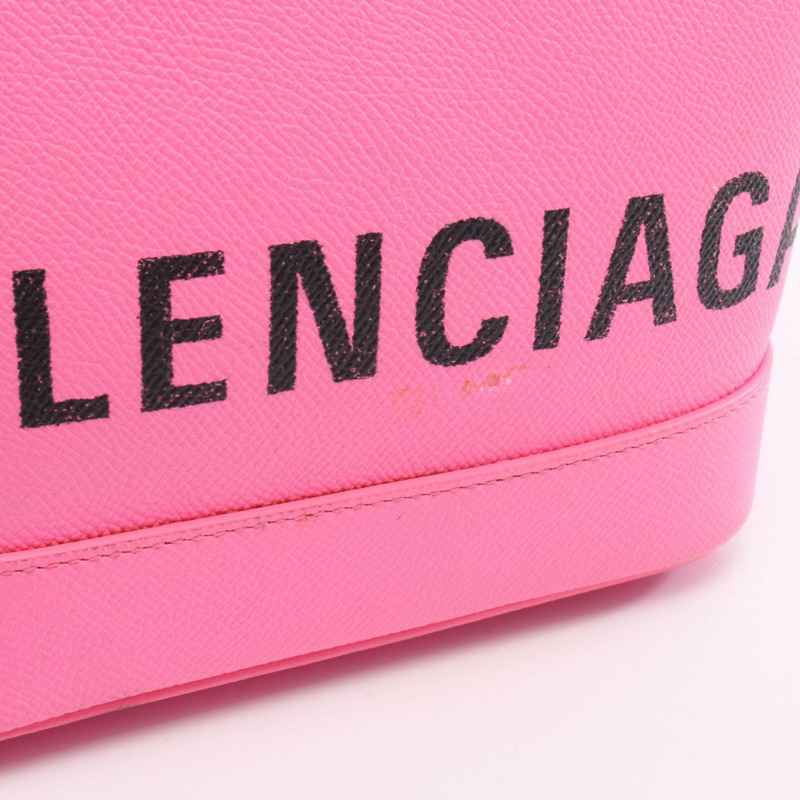 BALENCIAGA Ville XXS 單肩斜背包 569856 粉紅皮革 二手 女士-4