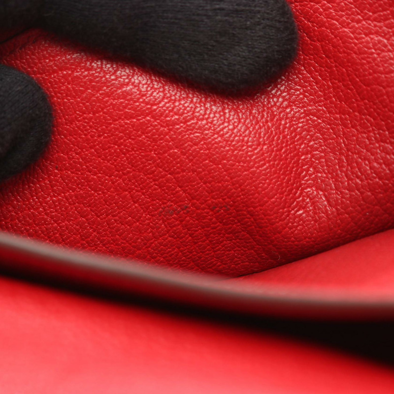 愛馬仕 Bearn Soufflet 雙折皮夾 P 山羊皮 粉紅 紅色 SHW 二手-8