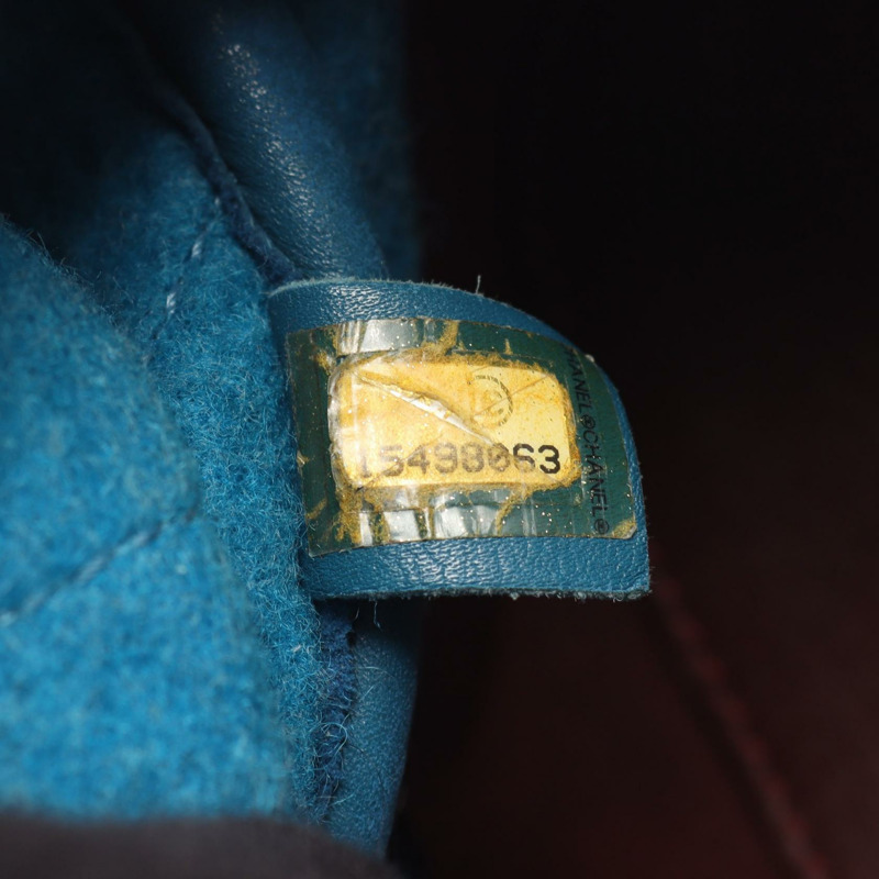 香奈兒 (CHANEL) 絎縫鏈條肩背包 A66709 羊毛皮 藍色 二手 女士 CC-4