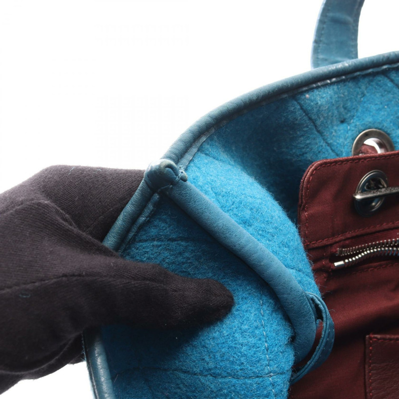 香奈兒 (CHANEL) 絎縫鏈條肩背包 A66709 羊毛皮 藍色 二手 女士 CC-8