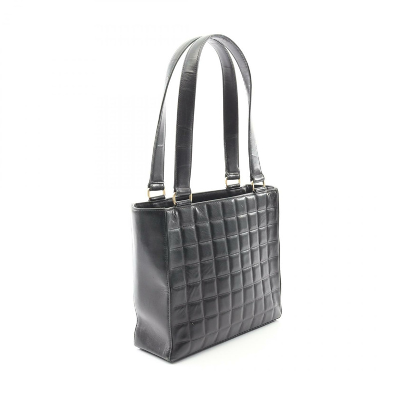 香奈兒巧克力棒手提單肩包 A17809 羊皮黑色金色五金二手女款-1