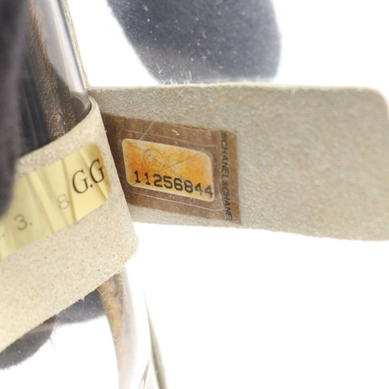 香奈兒 COCO 標誌鏈條單肩背包，塑膠皮革，透明金色五金，二手-4